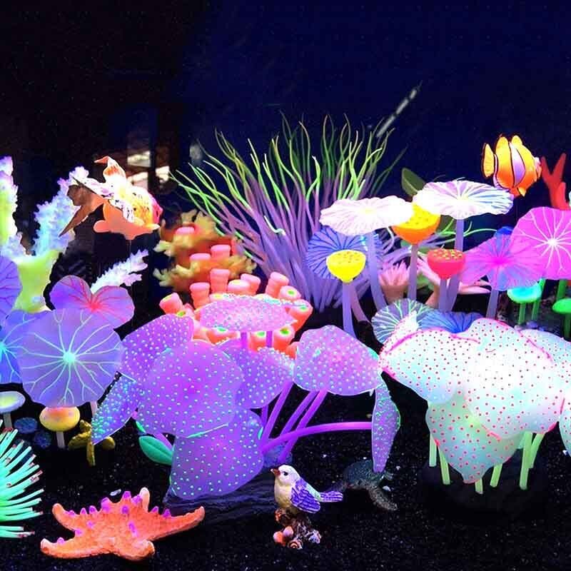 Aquarium Planted Substrate - Silicone Glowing Landscape Artificial Fish Tank