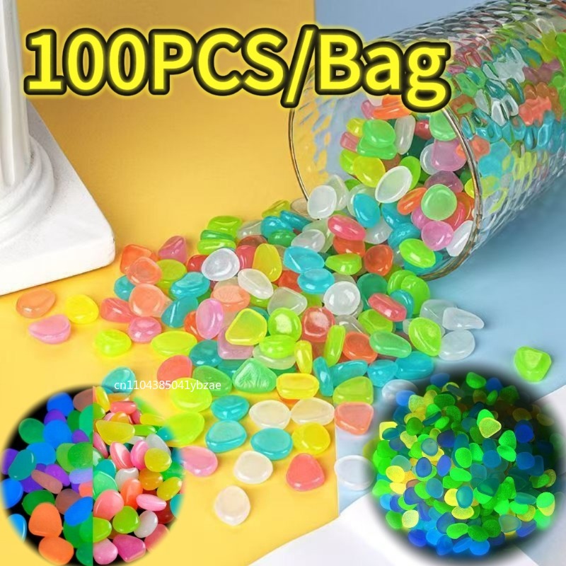 Aquarium Plant Original - 100-800pcs Glow in The Dark Pebbles,