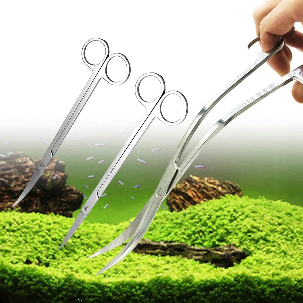 Planted Aquarium Tank Kit - Aquarium Aquatic Trimming Plant Tweezers Scissor