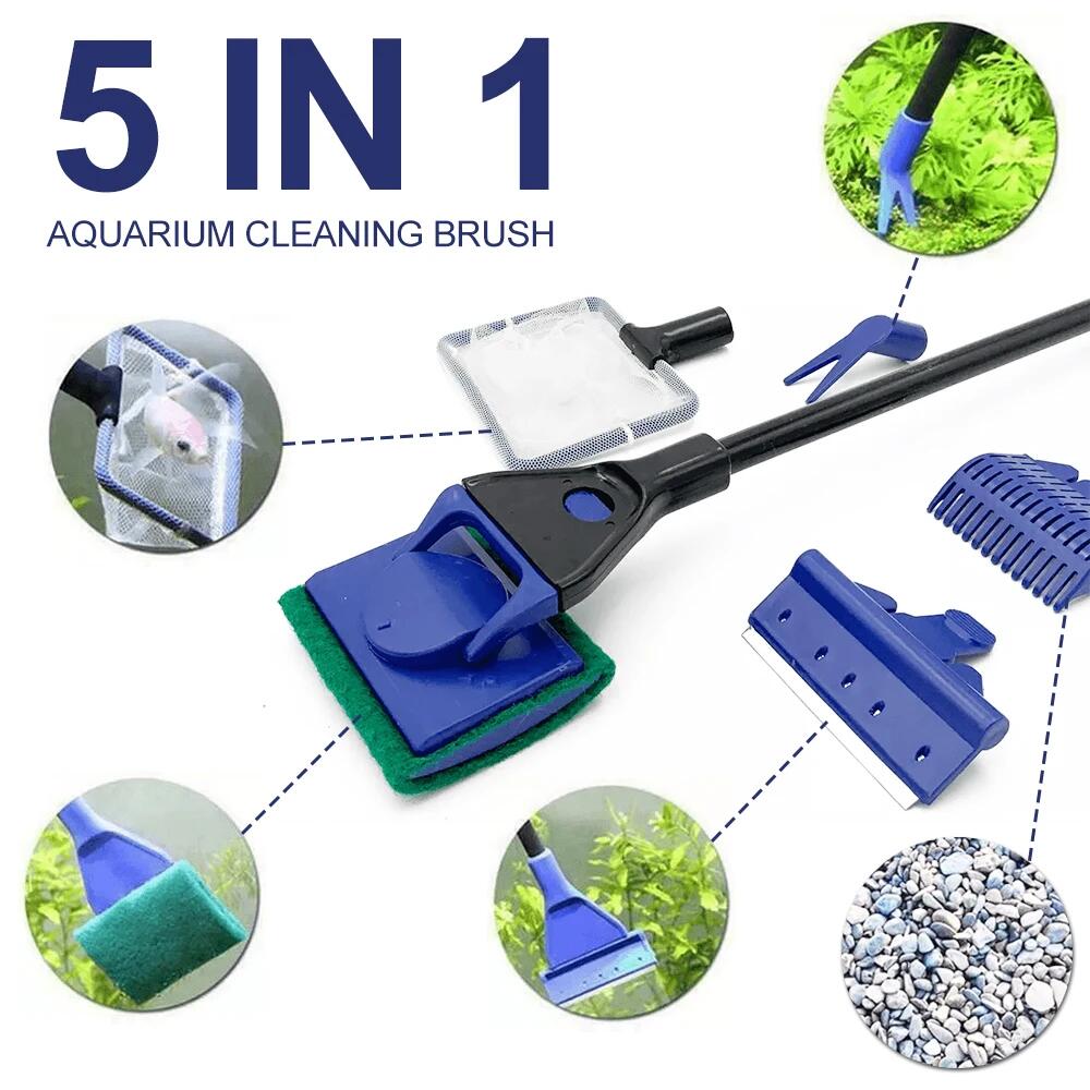 Planted Aquarium With Gravel - 5in1 Aquarium Cleaning Tool Plant Fork