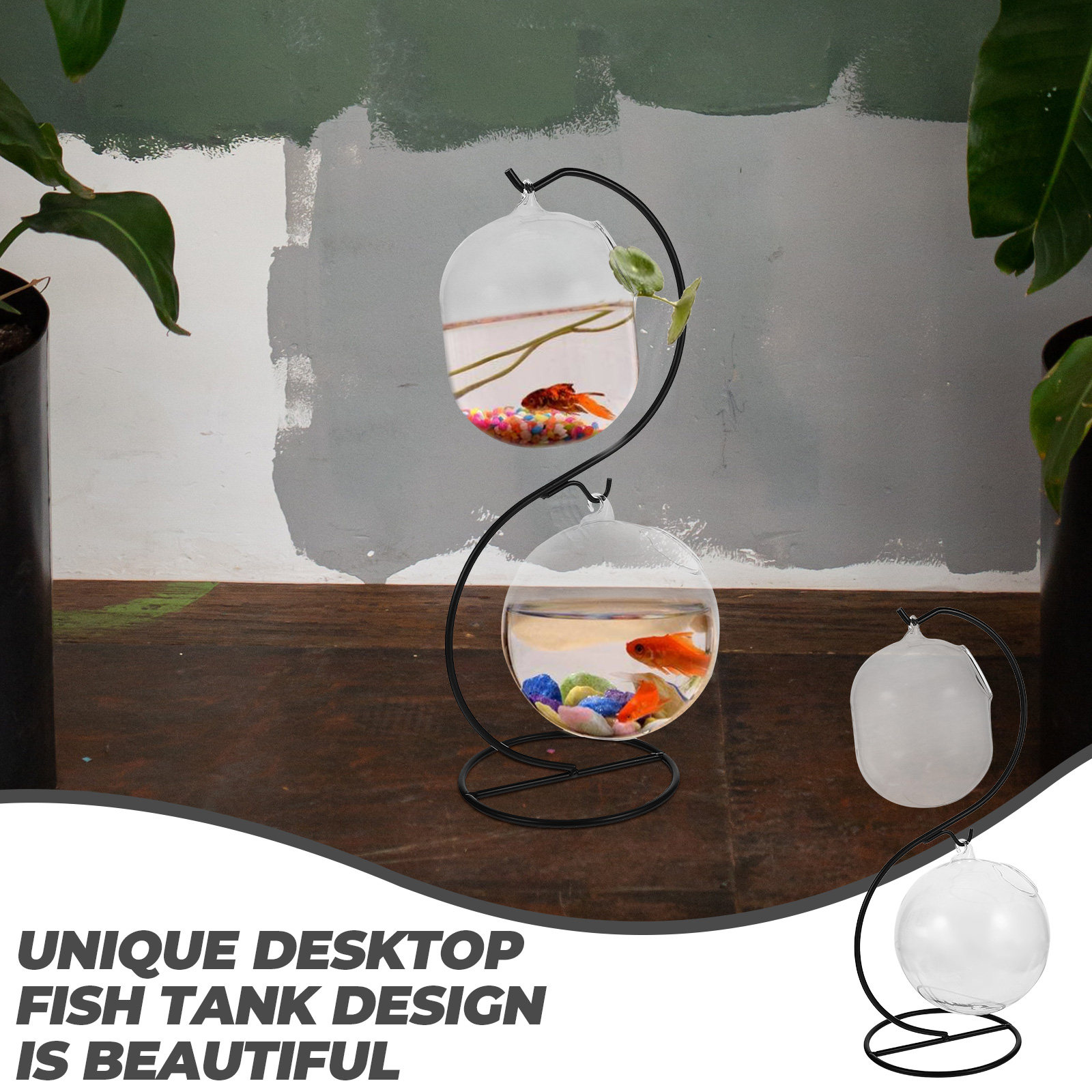 Aquarium Plant Original - 1Set Creative Desktop Fish Tank Glass