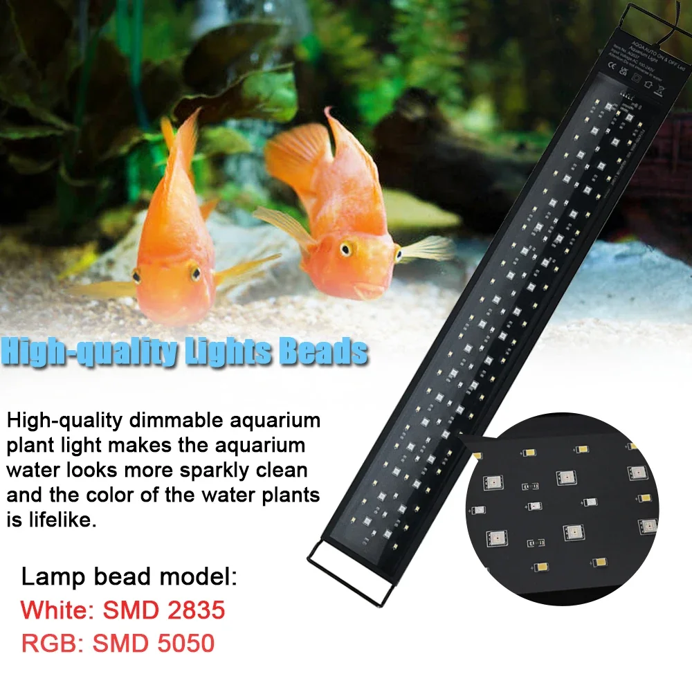 Aquarium Plant Growth Light - 30-60cm Aquarium 24/7 Full Spectrum Lighting