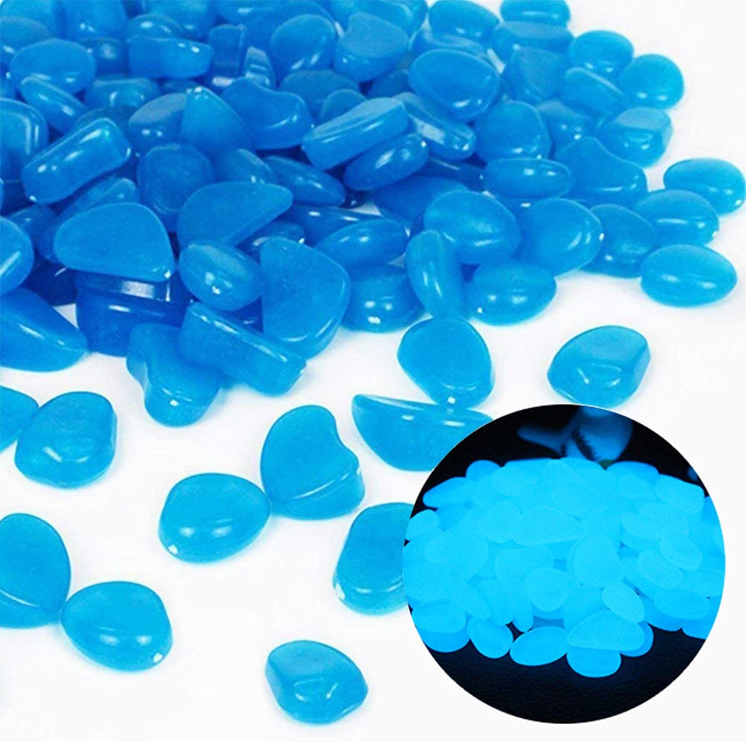 Fish Tank Rocks Glow Blue Pebb - Aquarium Plant Original ulasan dan harga