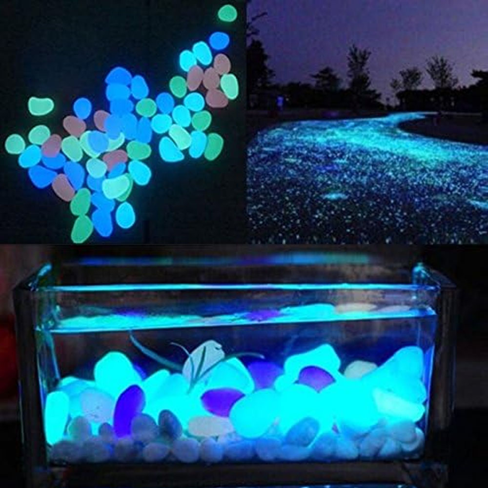 Fish Tank Rocks Glow Blue Pebb - Aquarium Plant Original ulasan dan harga